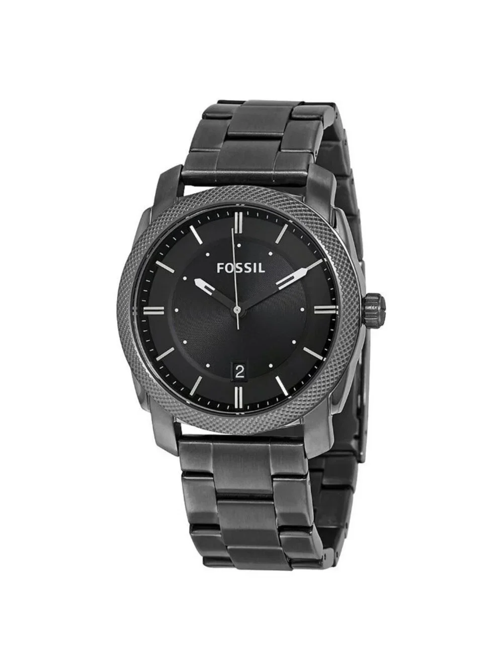 NWT Fossil Machine Black Dial Smoke Ion-plated Men's Watch